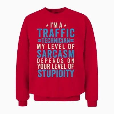 Funny Traffic Technician Unisex Sweatshirt - Red