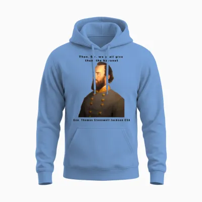 Stonewall Jackson Design Unisex Hoodie - Carolina Blue