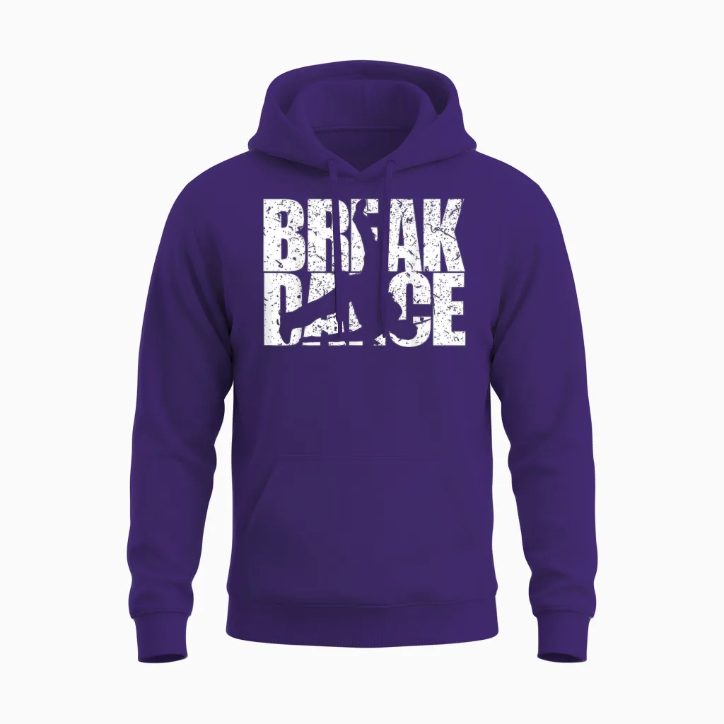 Break Dance Retro Windmill Hip Hop Gift for Kids T-Shirt, Black, S Unisex Hoodie in Purple