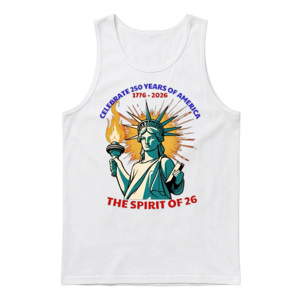 Celebrate 250 Years of America -The Spirit of 26 Unisex Tank Top - White