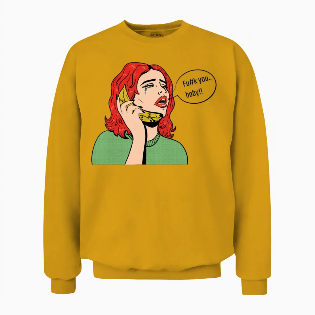 Retro Lady Unisex Sweatshirt in Gold