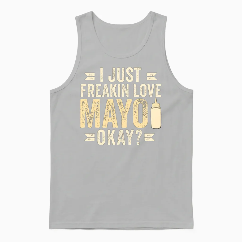 Funny Mayonnaise Unisex Tank Top in Ash