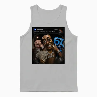 John Pork Tung Tung Tung Sahur 67 Meme Funny Brainrot Unisex Tank Top - Ash