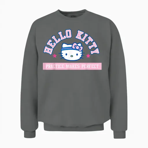 Hello Kitty Practice Makes Perfect Sports Athlete Unisex Sweatshirt - Graphite Heather
