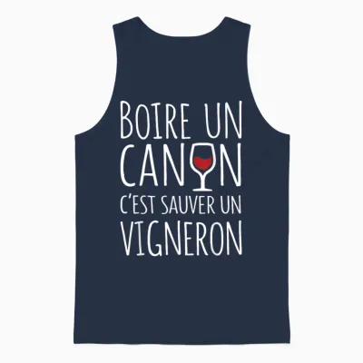 Boire Un Canon C’est Sauver Un Vigneron Apéro Humour Vin Unisex Tank Top - Navy