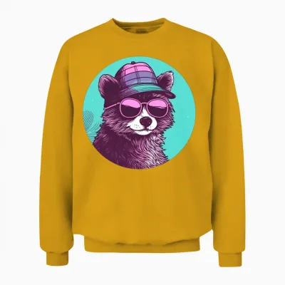 Retro Raccoon Lovers Vintage Unisex Sweatshirt - Gold