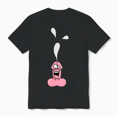 Funny Crazy Penis Unisex T-Shirt - Black