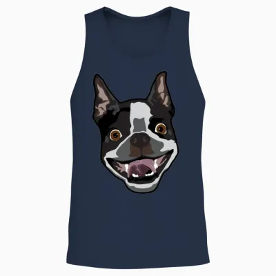 Funny Dog Unisex Tank Top - Navy