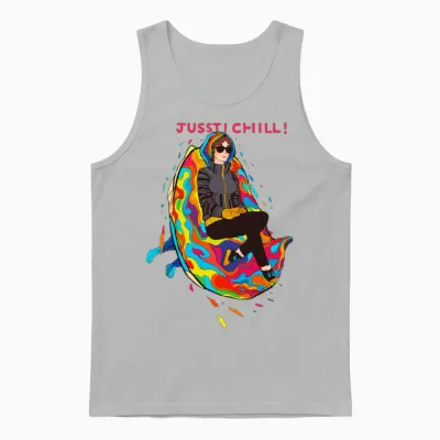 Just Chill Retro V2 Unisex Tank Top - Ash