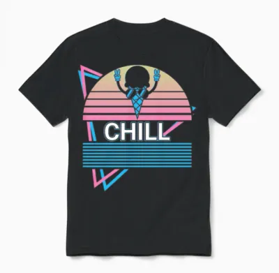 Ice Cream Retro Unisex T-Shirt - Black