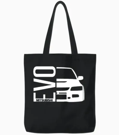 Evo Mitsubishi 8 9 10 Viii Evolution Hoodie Car Ra Tote Bags - Black