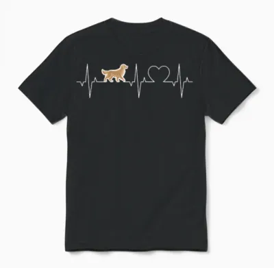 Golden Retriever Herzschlag Ekg Goldie Puls Golden Retriever Unisex T-Shirt - Black