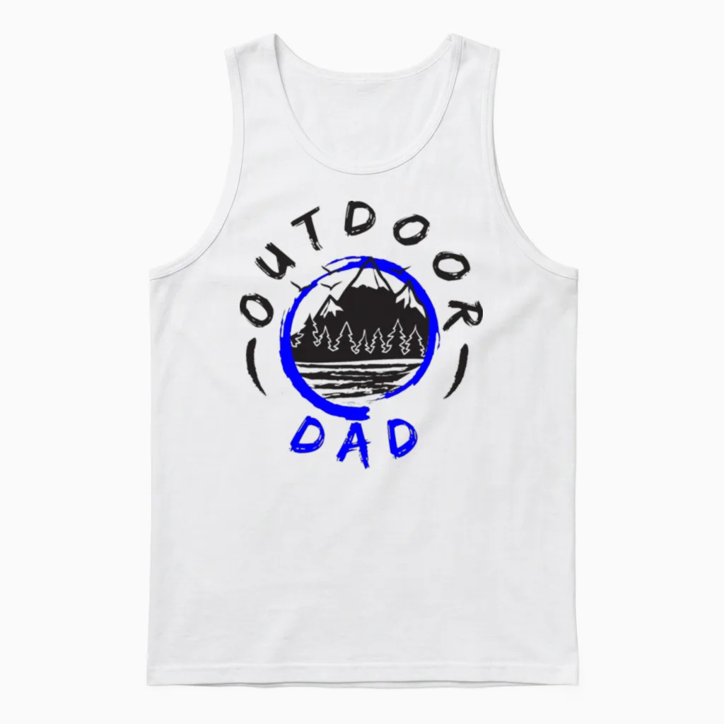 Outdoor Dad Unisex Tank Top in White