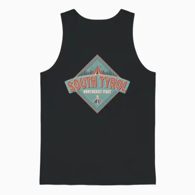 South Tyrol Italy Vintage Camping Design Unisex Tank Top - Black