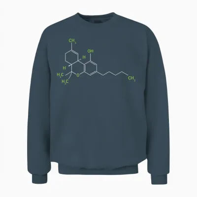 Cannabis Weed Pot Molecule Thc Marijuana Stoner Gift Unisex Sweatshirt - Dark Heather