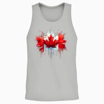 Canada Flag Canadian Canadians T-Shirt, Black Unisex Tank Top - Ash