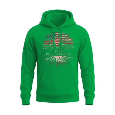 American Grown Polish Roots Unisex Hoodie - Irish Green