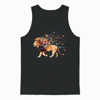 Löwe Safari Schmetterlinge Tier Unisex Tank Top - Black