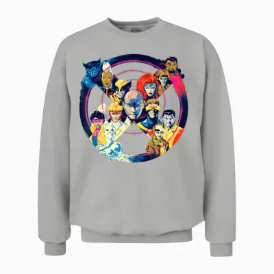 Marvel Professor X and the X-Men Team X Symbol Logo Unisex Sweatshirt - Ash