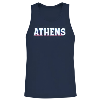 Retro - Athens Unisex Tank Top - Navy