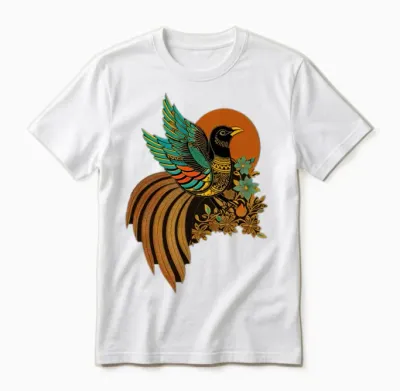 Retro Java Bird Unisex T-Shirt - White