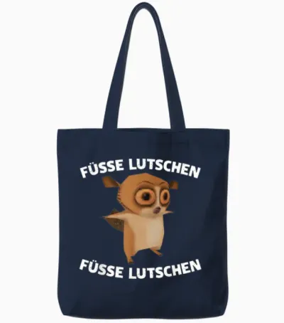 Feet Lutschen - Feet Lutschen X Lemur Meme Funny Tote Bags - Navy