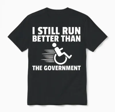 Wheelchair Disability Gift Funny Handicap T-Shirt Small Unisex T-Shirt - Black