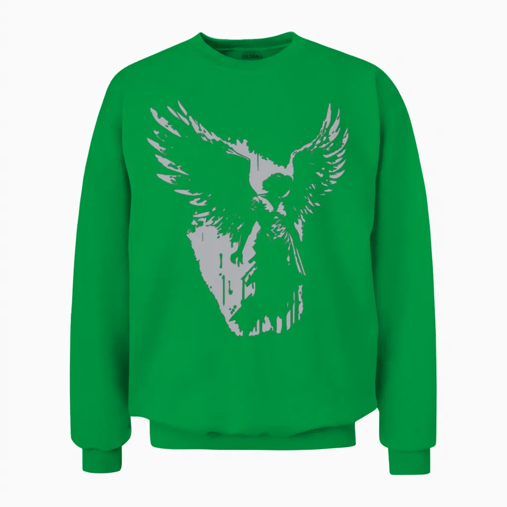 Angel with Wings Unisex Sweatshirt in Irish Green