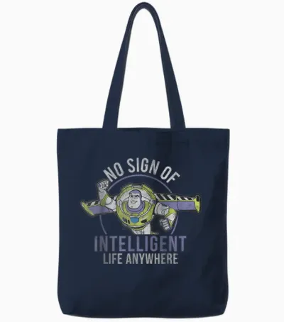 Disney Pixar Toy Story Buzz Lightyear Intelligent Life Tote Bags - Navy