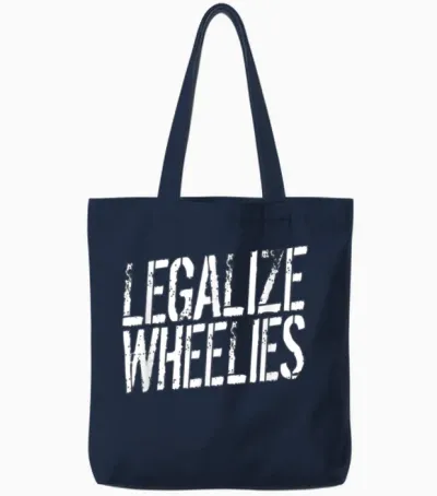 Legalize Wheelies Tshirt Motorrad Biker Rider Gesc Tote Bags - Navy