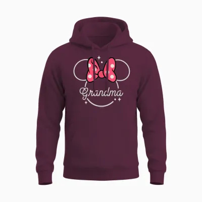 Disney Minnie Mouse Grandma Head Icon Magic Mother’s Day Unisex Hoodie - Maroon