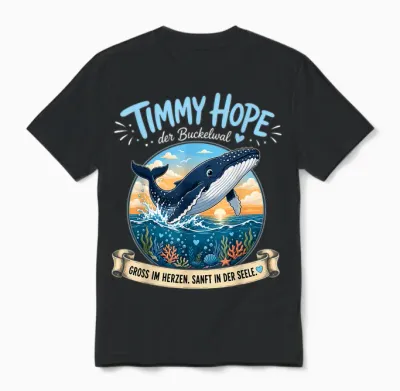 Timmy Hope Buckelwal Wal Meer Ozean Natur Design Unisex T-Shirt - Black