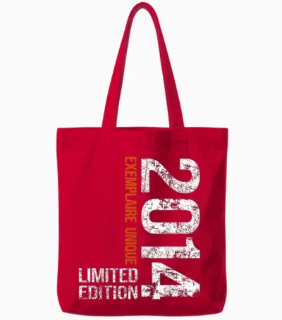 11th Birthday 2014 Vintage 11 Years Boy and Girl 2014 Tote Bags - Red