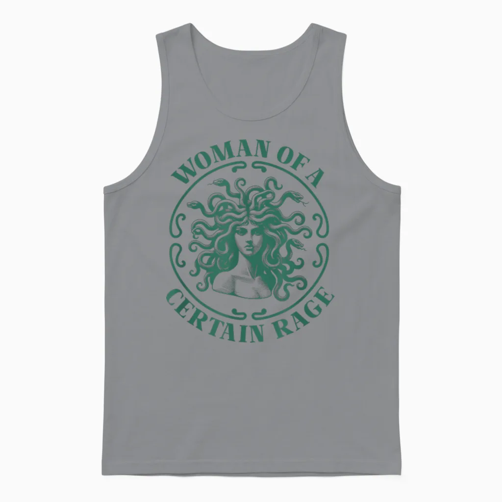 Die Frau Einer Gewissen Wut Medusa Unisex Tank Top in Sport Grey