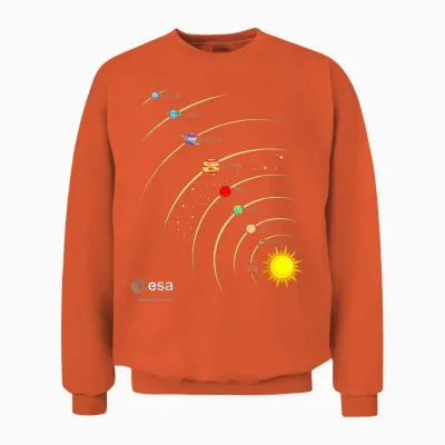 Esa Sonnensystem Planeten Sonne Umlaufbahn T-Shirt, Black Unisex Sweatshirt - Orange