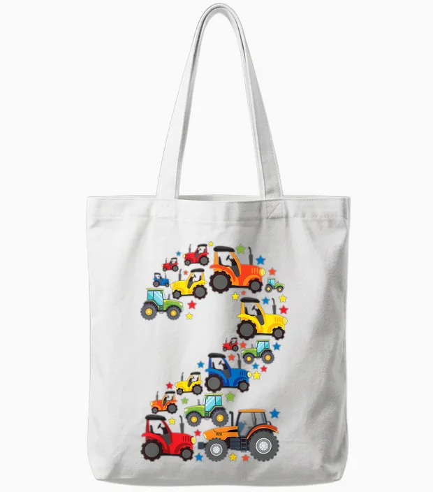Landwirt Traktor 2. Geburtstag 2 Jahre Jungs Tote Bags in White