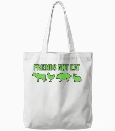 Animal Funny Saying Tote Bags - White