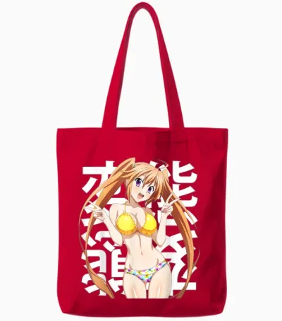 Anime Japonais Lewd Waifu Otaku Cosplay Weeb Manga Tote Bags - Red