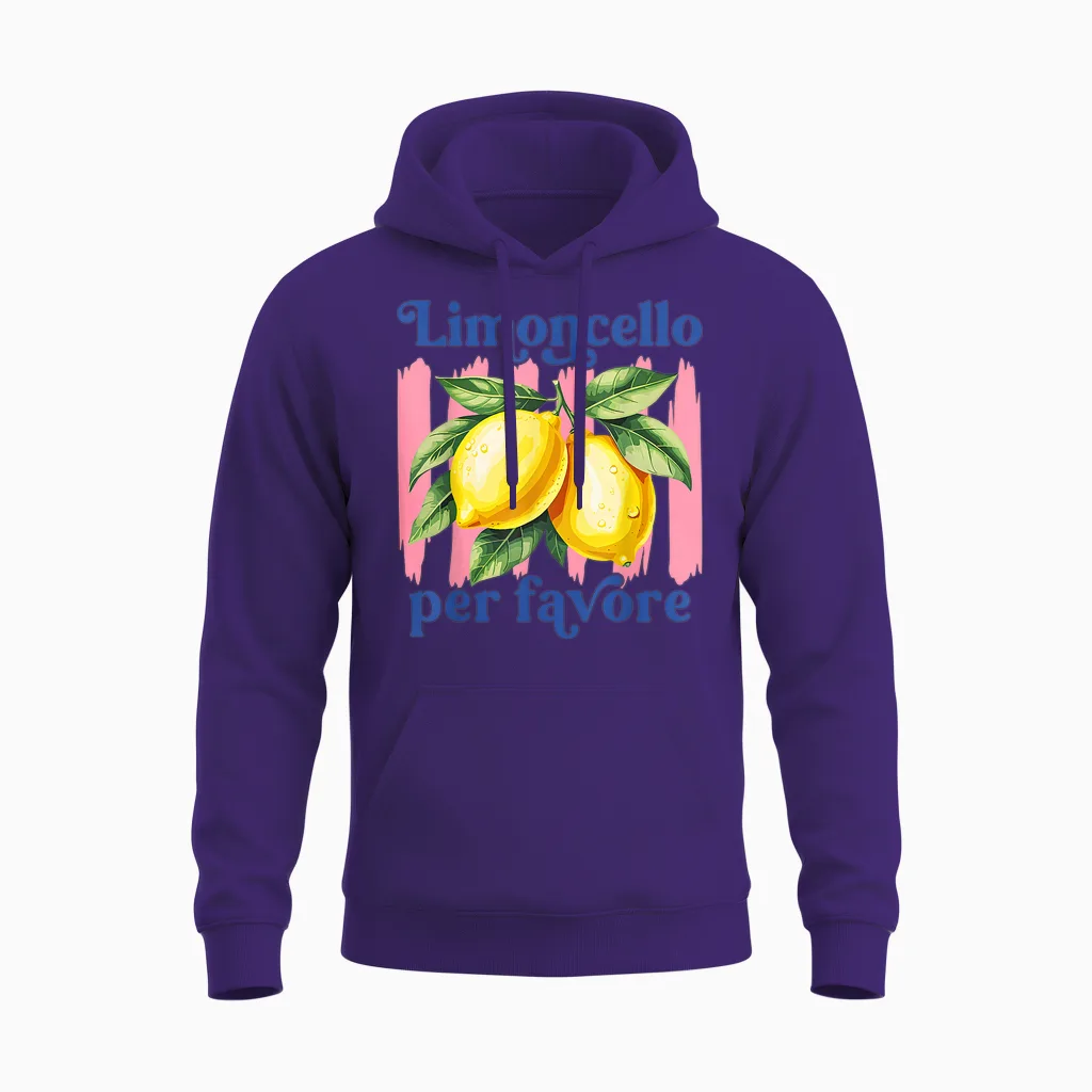 Italienischer Limoncello per Favore Zitrone Amalfiküste Zitrusfrüchte Unisex Hoodie in Purple
