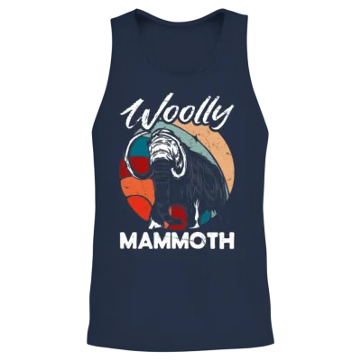 Retro Mammoth Humor Unisex Tank Top - Navy