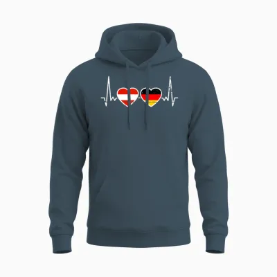österreich Deutschland Herzschlag Flagge österreicher Unisex Hoodie - Dark Heather