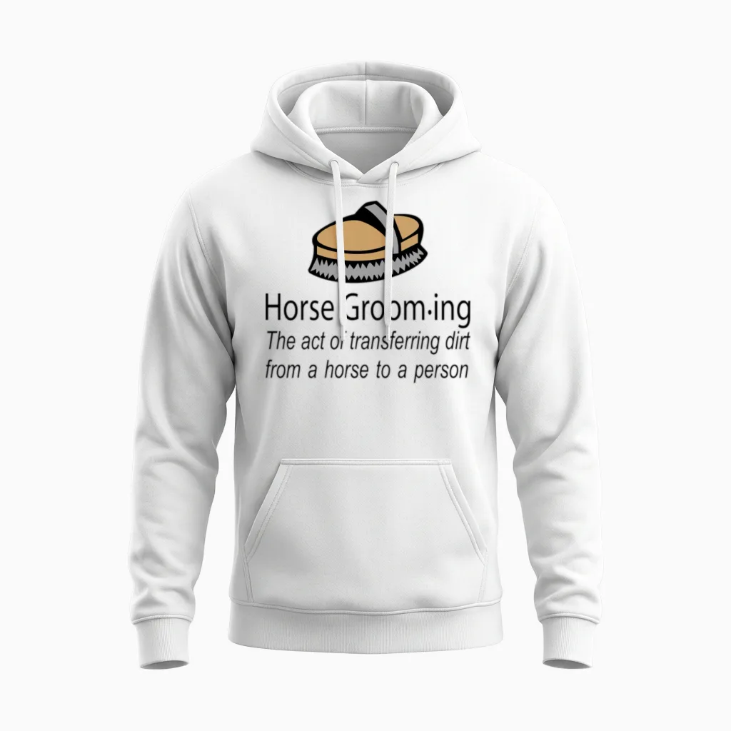 Horse Grooming Lovers Unisex Hoodie in White