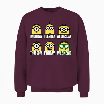 Despicable Me Minions Throughout the Week Unisex Sweatshirt - Maroon