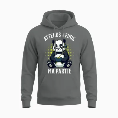 Video Games Panda Gaming Boy Gamer T-Shirt, Black, S Unisex Hoodie - Graphite Heather