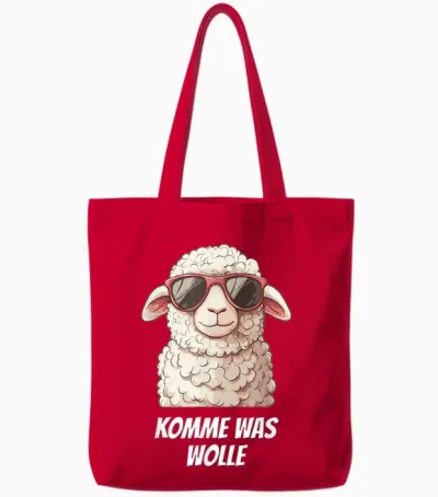 Landwirt Landwirtin Schaf Motivation Komme Was Wolle Tote Bags - Red