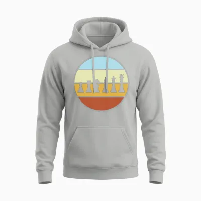 Chess Retro Unisex Hoodie - Ash