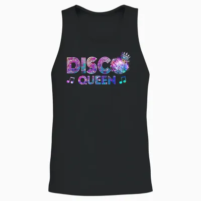 70s Vintage Costume Ladies Girls Disco Queen Unisex Tank Top - Black