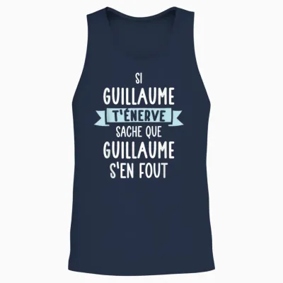 Gift Man Humour Name Personalised Guillaume T-Shirt, Black, S Unisex Tank Top - Navy