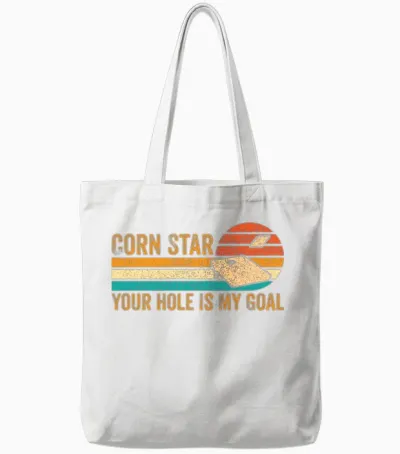 Funny Cornhole Retro Tote Bags - White