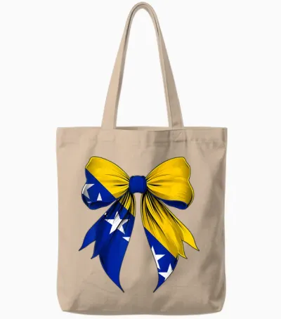 Bosnien-Herzegowina-Flagge, Bosnien Und Herzegowina, Band Tote Bags - Natural